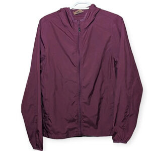 WindRiver Purple/Maroon Super Lightweight Zip  Up Hooded Jacket Woman Large